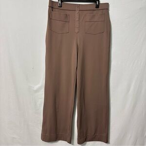 NEW Halara Halo Tek Air Brown Pants Faux Button Front 4 Way Stretch Sz XL Flare